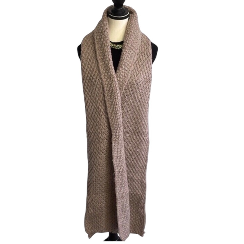 Cozy Knit Long Scarf in Taupe